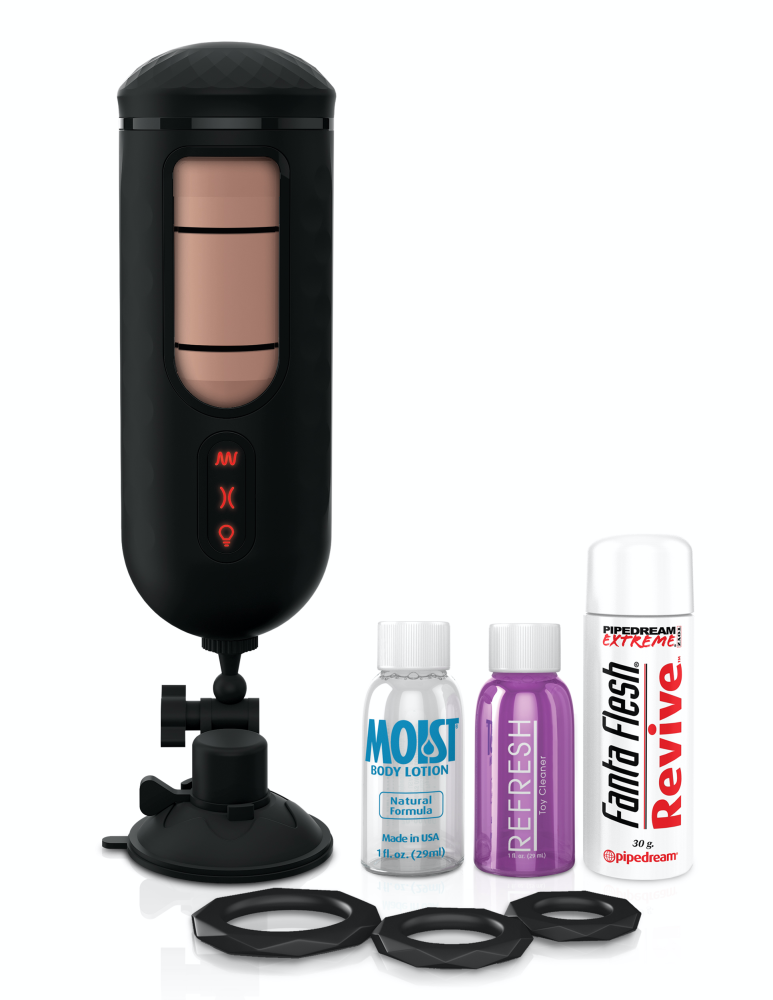 PIPEDREAM - PDX ELITE - VIBRATING MEGA MILKER  LIGHT/BLACK