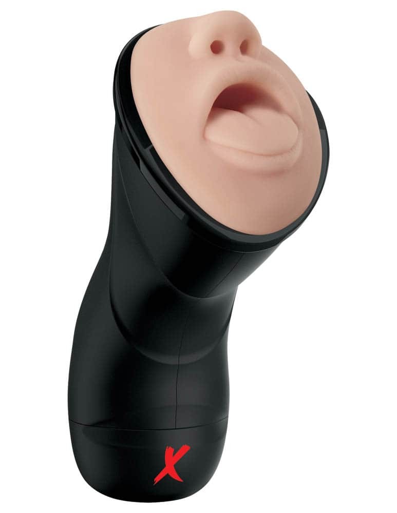 PIPEDREAM - PDX ELITE - DEEP THROAT VIBRATING STROKER LIGHT/BLACK