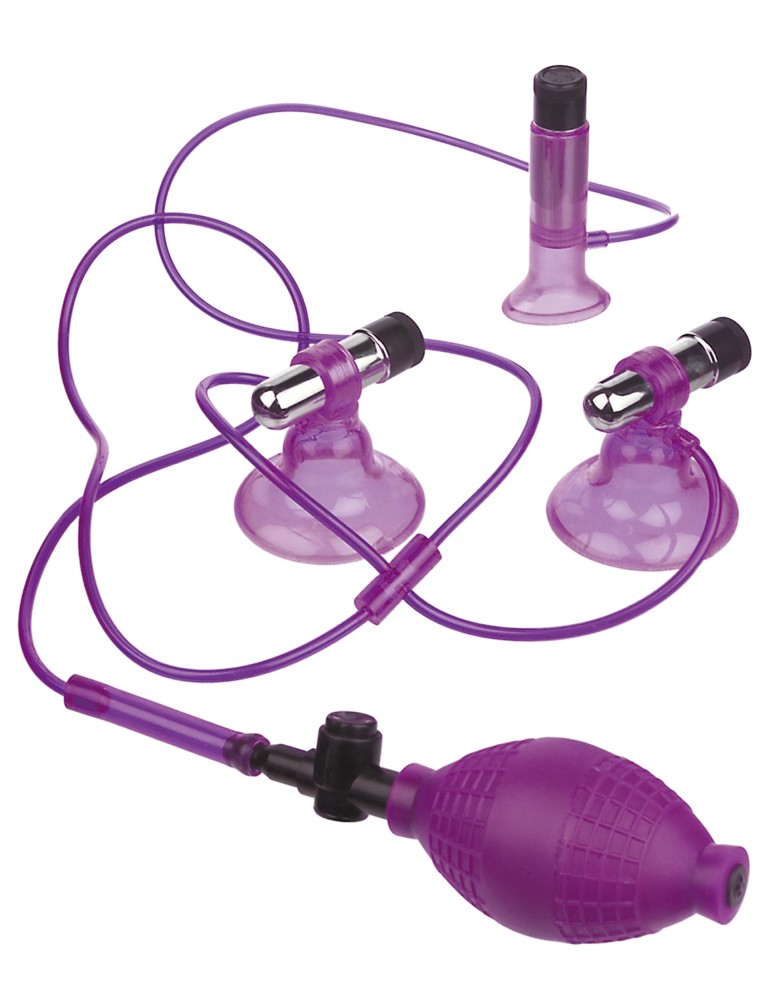PIPEDREAM - FETISH FANTASY SERIES - FETISH FANTASY TRIPLE SUCKERS  PURPLE/CLEAR