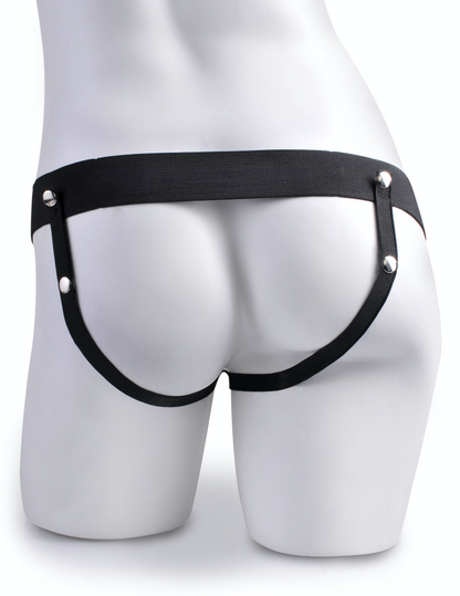PIPEDREAM - FETISH FANTASY SERIES - 7" HOLLOW STRAP-ON WITH REMOTE  TAN/ BLACK