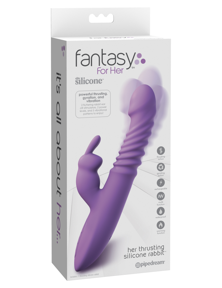 PIPEDREAM - FANTASY FOR HER - HER THRUSTING SILICONE RABBIT PURPLE
