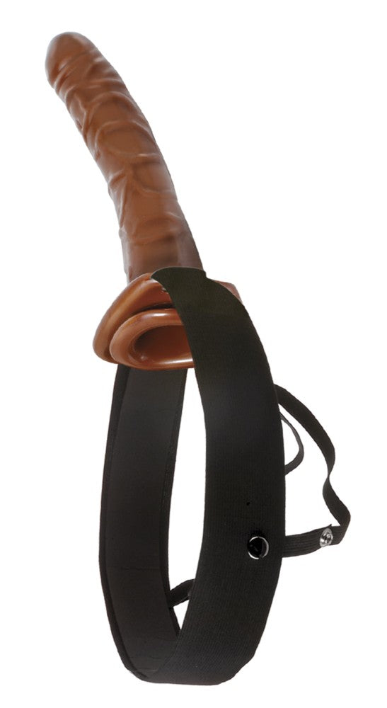 PIPEDREAM - FETISH FANTASY SERIES - 10" CHOCOLATE DREAM HOLLOW STRAP-ON  BROWN/BLACK
