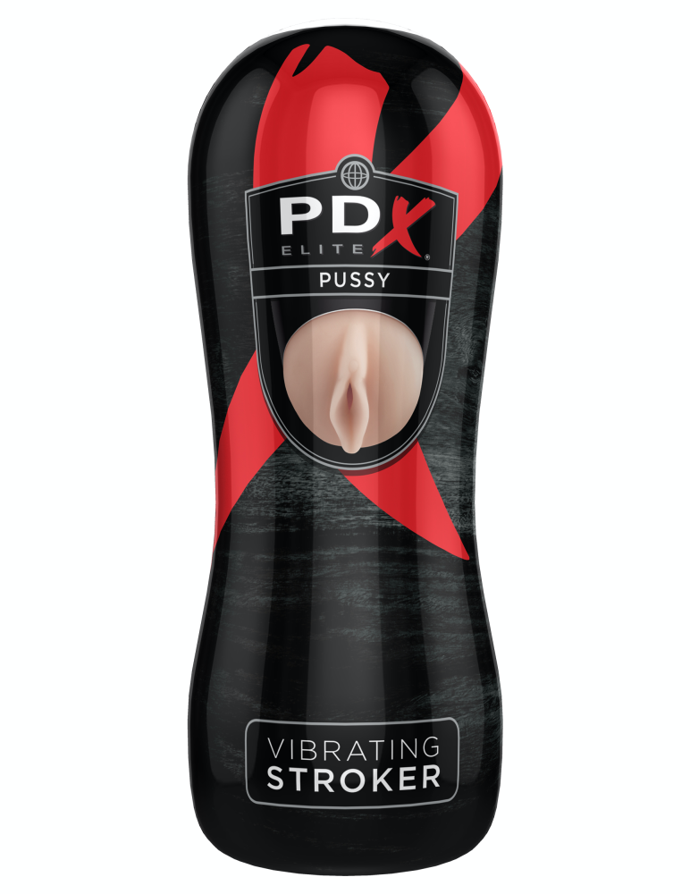 PIPEDREAM - PDX ELITE - VIBRATING PUSSY STROKER  LIGHT/BLACK