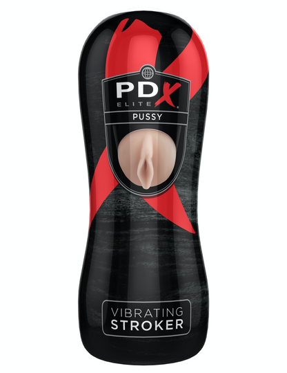 PIPEDREAM - PDX ELITE - VIBRATING PUSSY STROKER  LIGHT/BLACK