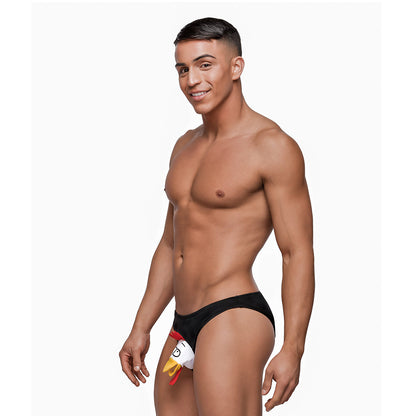 MALE POWER - NOVELTY CHOKE THE CHICKEN BIKINI UNDERWEAR BLACK O/S