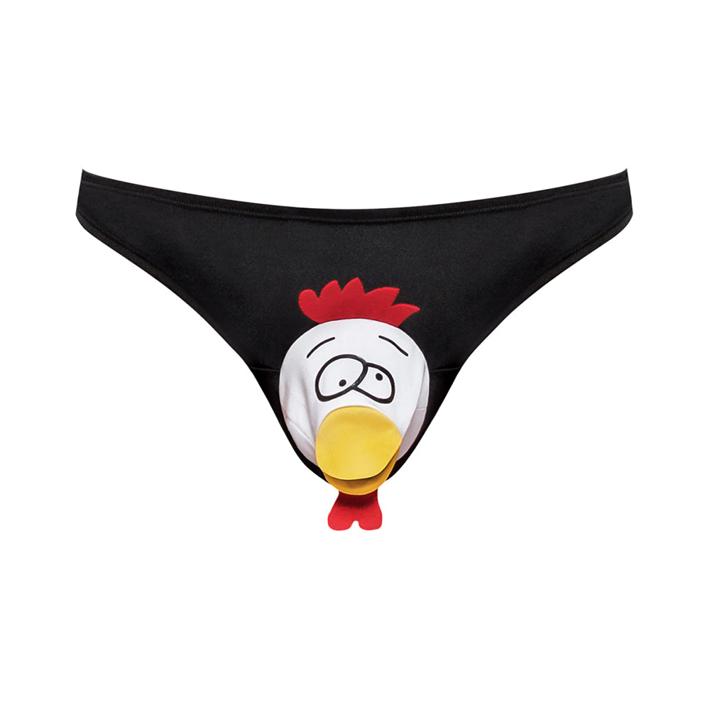 MALE POWER NOVELTY CHOKE THE CHICKEN BIKINI UNDERWEAR BLACK O/S