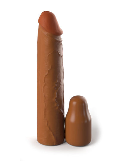 PIPEDREAM - FANTASY X-TENSIONS ELITE - 8" SLEEVE WITH 2" PLUG TAN