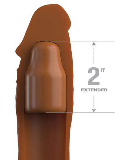 PIPEDREAM - FANTASY X-TENSIONS ELITE - 8" SLEEVE WITH 2" PLUG TAN