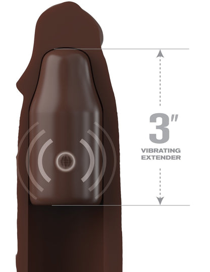 PIPEDREAM - FANTASY X-TENSIONS ELITE - 9" SLEEVE VIBRATING 3" PLUG W/REMOTE BROWN