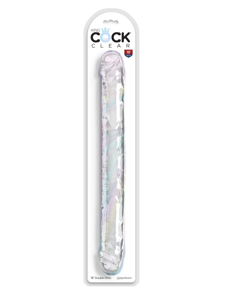PIPEDREAM - KING COCK CLEAR - 18" DOUBLE DILDO CLEAR