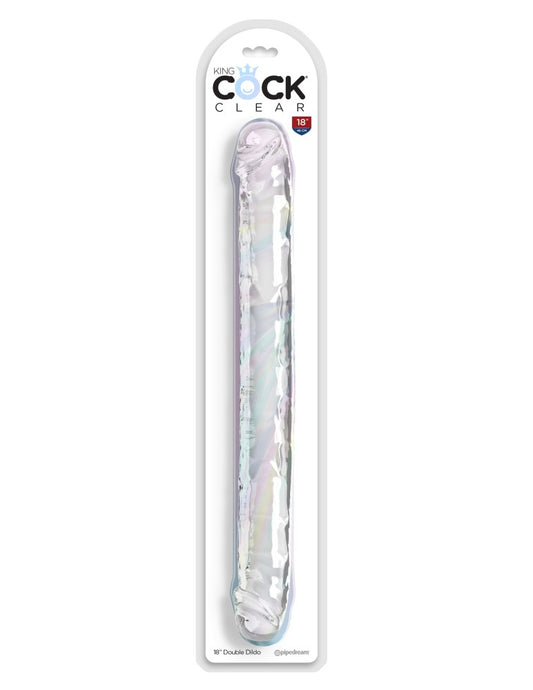 PIPEDREAM - KING COCK CLEAR - 18" DOUBLE DILDO CLEAR