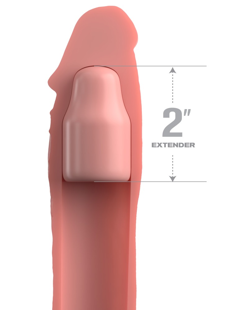 PIPEDREAM - FANTASY X-TENSIONS ELITE - 8" SLEEVE WITH 2" PLUG LIGHT