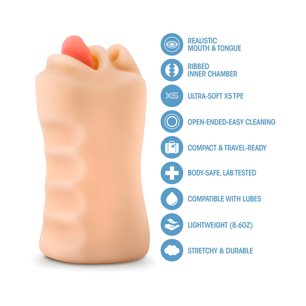 BLUSH - X5 MEN ORAL ANNE MOUTH STROKER BEIGE