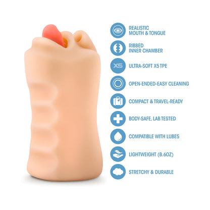 BLUSH - X5 MEN ORAL ANNE MOUTH STROKER BEIGE
