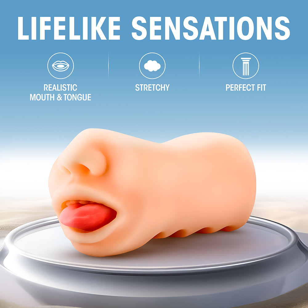 BLUSH - X5 MEN ORAL ANNE MOUTH STROKER BEIGE
