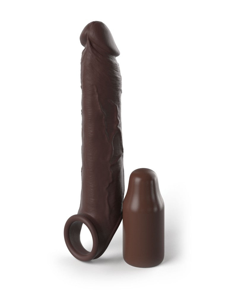 PIPEDREAM - FANTASY X-TENSIONS ELITE - 7" EXTENSION WITH STRAP BROWN