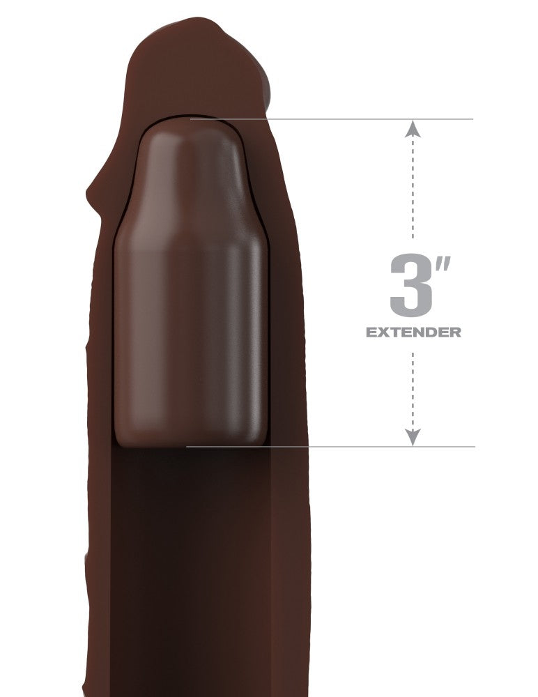 PIPEDREAM - FANTASY X-TENSIONS ELITE - 7" EXTENSION WITH STRAP BROWN