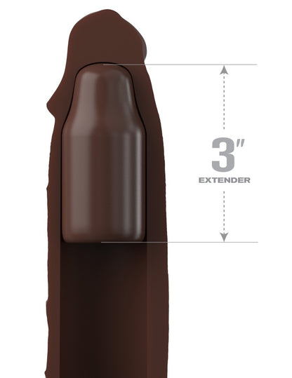 PIPEDREAM - FANTASY X-TENSIONS ELITE - 7" EXTENSION WITH STRAP BROWN