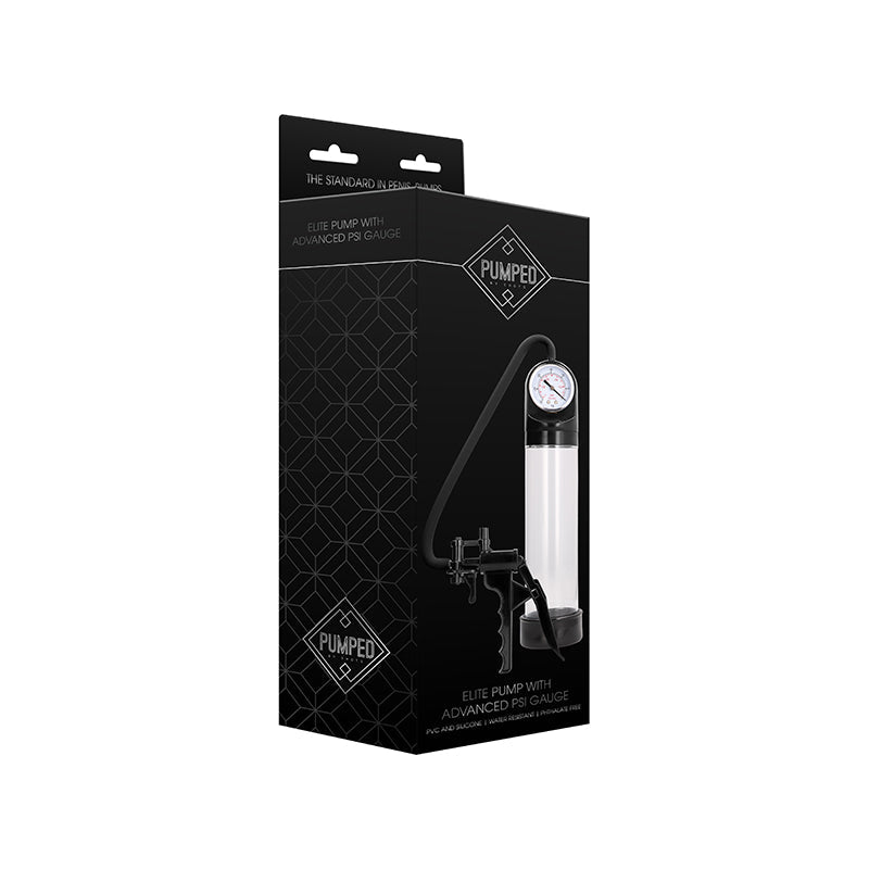 SHOTS - PUMPED ELITE PENIS PUMP WITH ADVANCED PSI GAUGE CLEAR