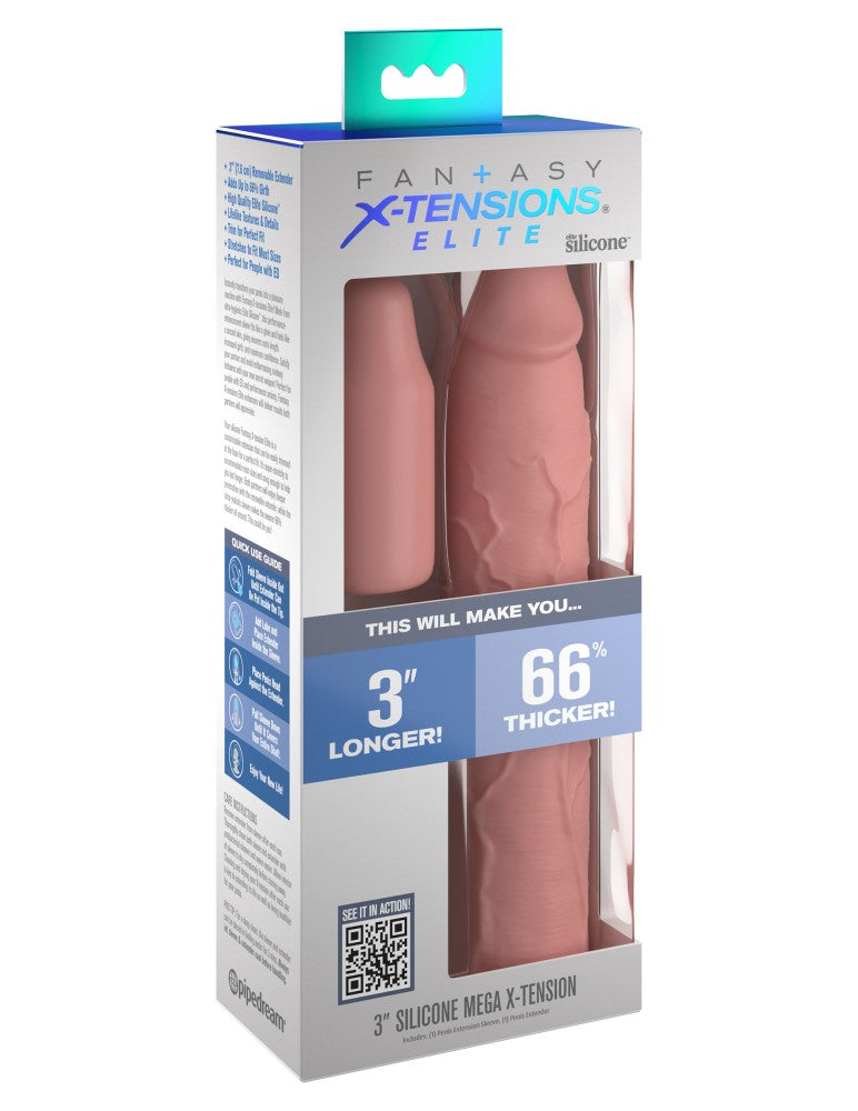 PIPEDREAM - FANTASY X-TENSIONS ELITE - 9" SLEEVE WITH 3" PLUG LIGHT
