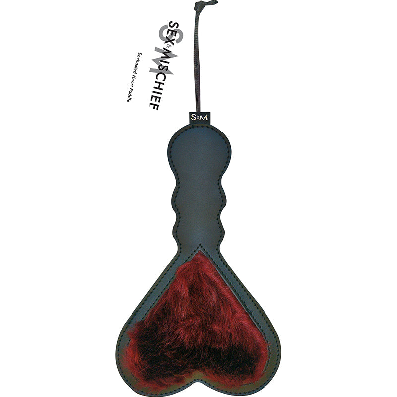SPORTSHEETS SEX & MISCHIEF ENCHANTED HEART PADDLE DUAL-SIDED BURGUNDY