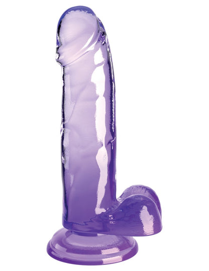 PIPEDREAM - KING COCK CLEAR - 7" WITH BALLS PURPLE
