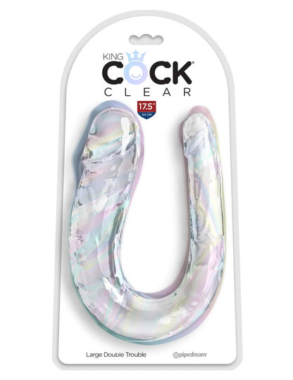 PIPEDREAM - KING COCK CLEAR - LARGE DOUBLE TROUBLE CLEAR