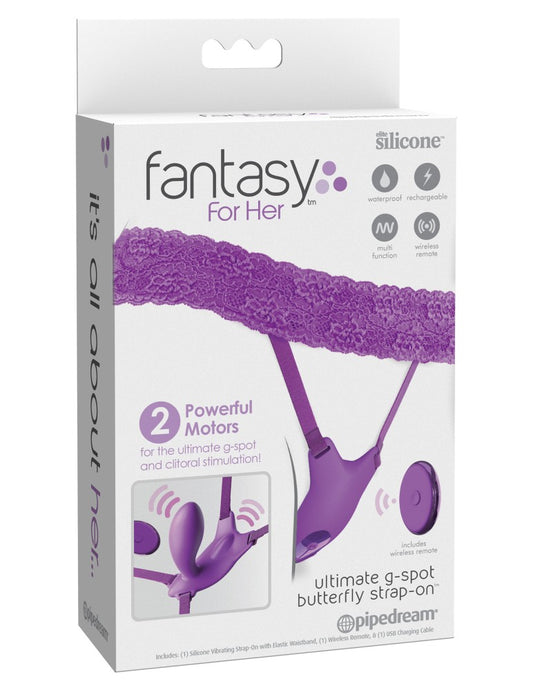 PIPEDREAM - FANTASY FOR HER - ULTIMATE G-SPOT BUTTERFLY STRAP-ON PURPLE