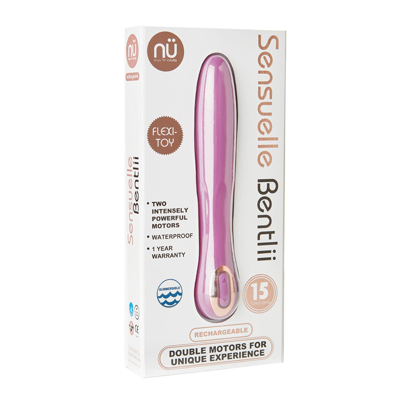 NU SENSUELLE - BENTLII SILICONE 15 FUNCTIONS DUAL MOTOR WATERPROOF USB RECHARGEABLE PURPLE