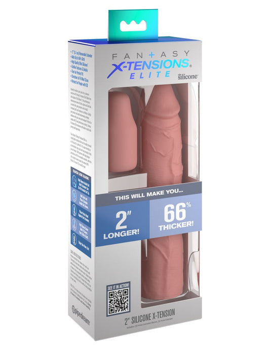 PIPEDREAM - FANTASY X-TENSIONS ELITE - 8" SLEEVE WITH 2" PLUG LIGHT