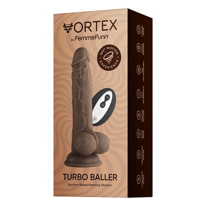 FEMMEFUNN - VORTEX TURBO BALLER 2.0 8.25 IN. VIBRATING ROTATING DILDO
