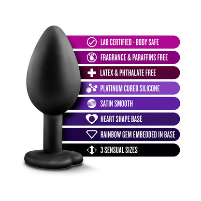 LUXE 3-PIECE BLING PLUG TRAINING KIT WITH RAINBOW GEM BASE BLACK