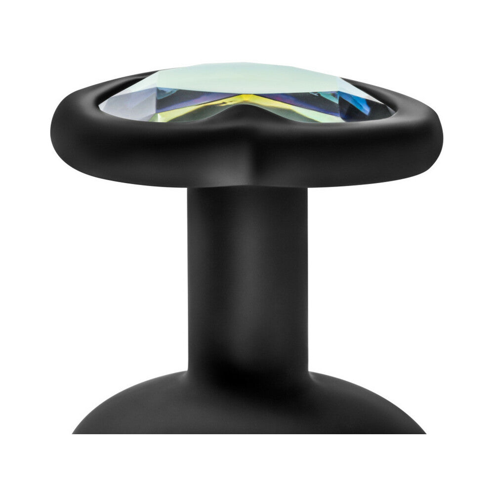 LUXE 3-PIECE BLING PLUG TRAINING KIT WITH RAINBOW GEM BASE BLACK