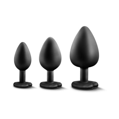BLUSH - LUXE 3-PIECE BLING PLUG TRAINING KIT WITH WHITE GEM BASE BLACK