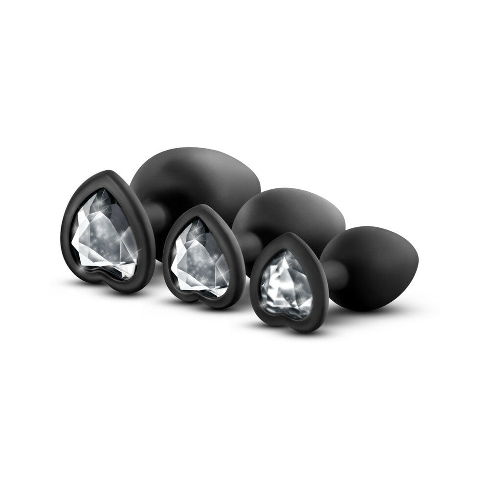 BLUSH - LUXE 3-PIECE BLING PLUG TRAINING KIT WITH WHITE GEM BASE BLACK