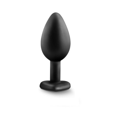TEMPTASIA BLING ANAL PLUG WITH HEART-SHAPED GEM BASE SMALL BLACK