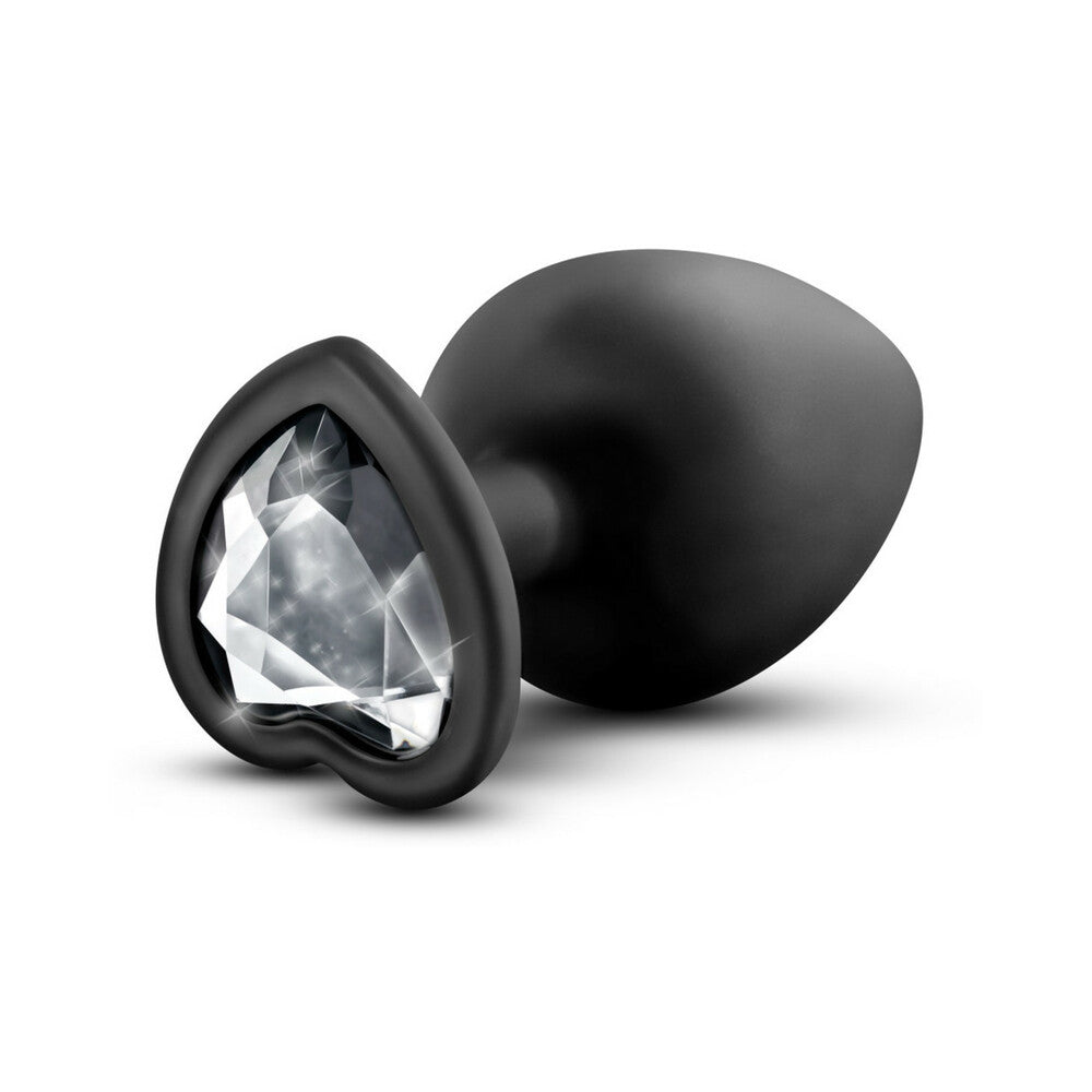 BLUSH - TEMPTASIA BLING ANAL PLUG WITH HEART-SHAPED GEM BASE LARGE BLACK
