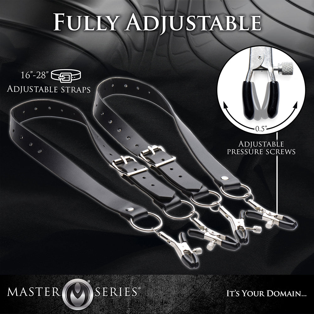 MASTER SERIES SPREAD LABIA SPREADER STRAPS WITH CLAMPS
