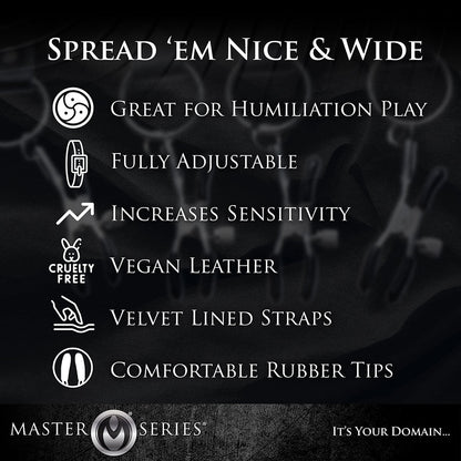 MASTER SERIES SPREAD LABIA SPREADER STRAPS WITH CLAMPS