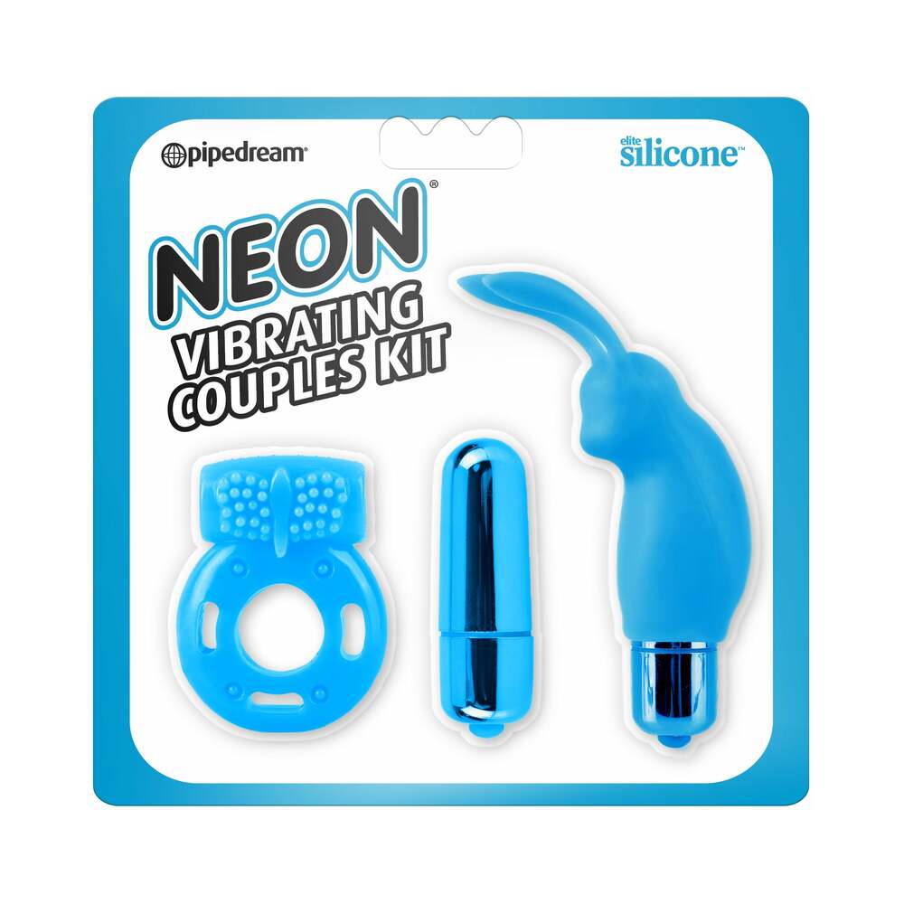 PIPEDREAM - NEON 3 PIECE SILICONE VIBRATING COUPLES KIT