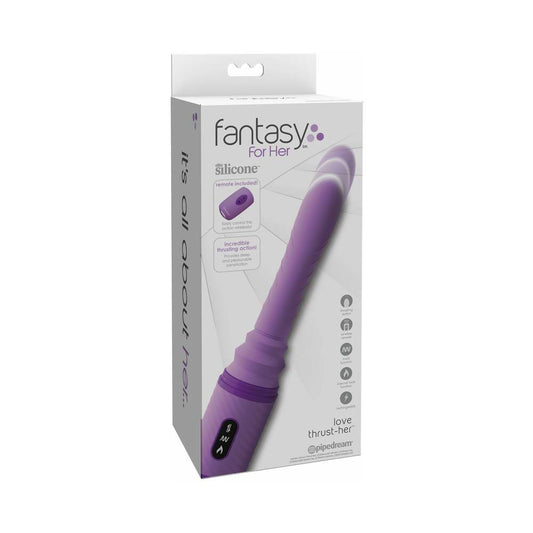 FANTASY FOR HER LOVE THRUST-HER RECHARGEABLE SILICONE THRUSTING VIBRATOR PURPLE