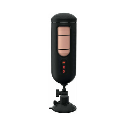 PDX BRANDS - PDX ELITE VIBRATING MEGA MILKER RECHARGEABLE STROKER WITH HANDS-FREE SUCTION CUP BEIGE/BLACK