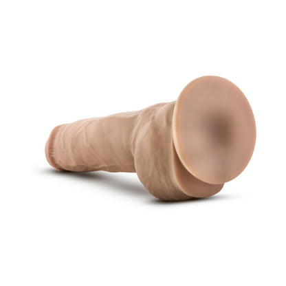 AU NATUREL BIG BOY 10 IN. POSABLE DUAL DENSITY DILDO WITH BALLS BEIGE