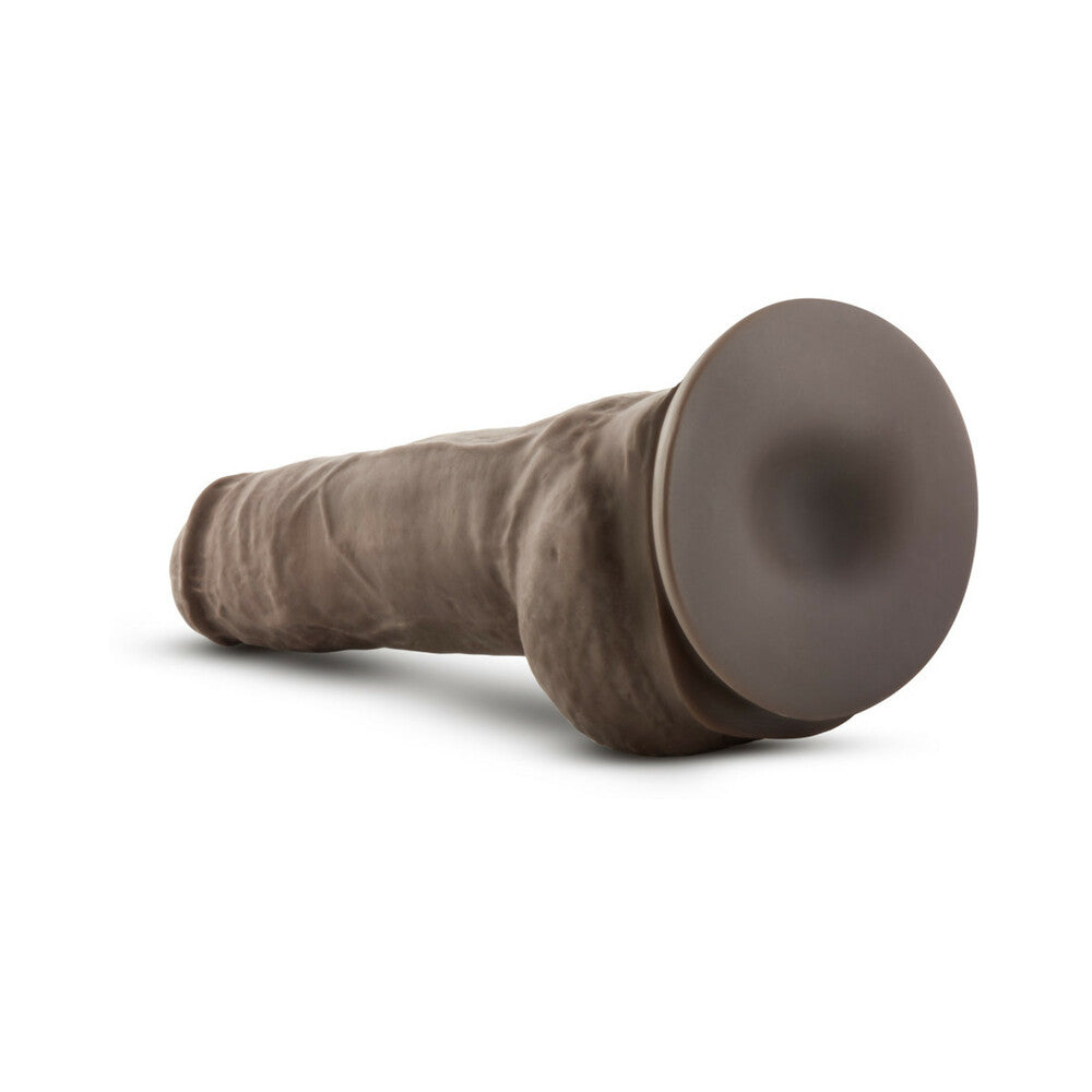 AU NATUREL BIG BOY 10 IN. POSABLE DUAL DENSITY DILDO WITH BALLS BROWN