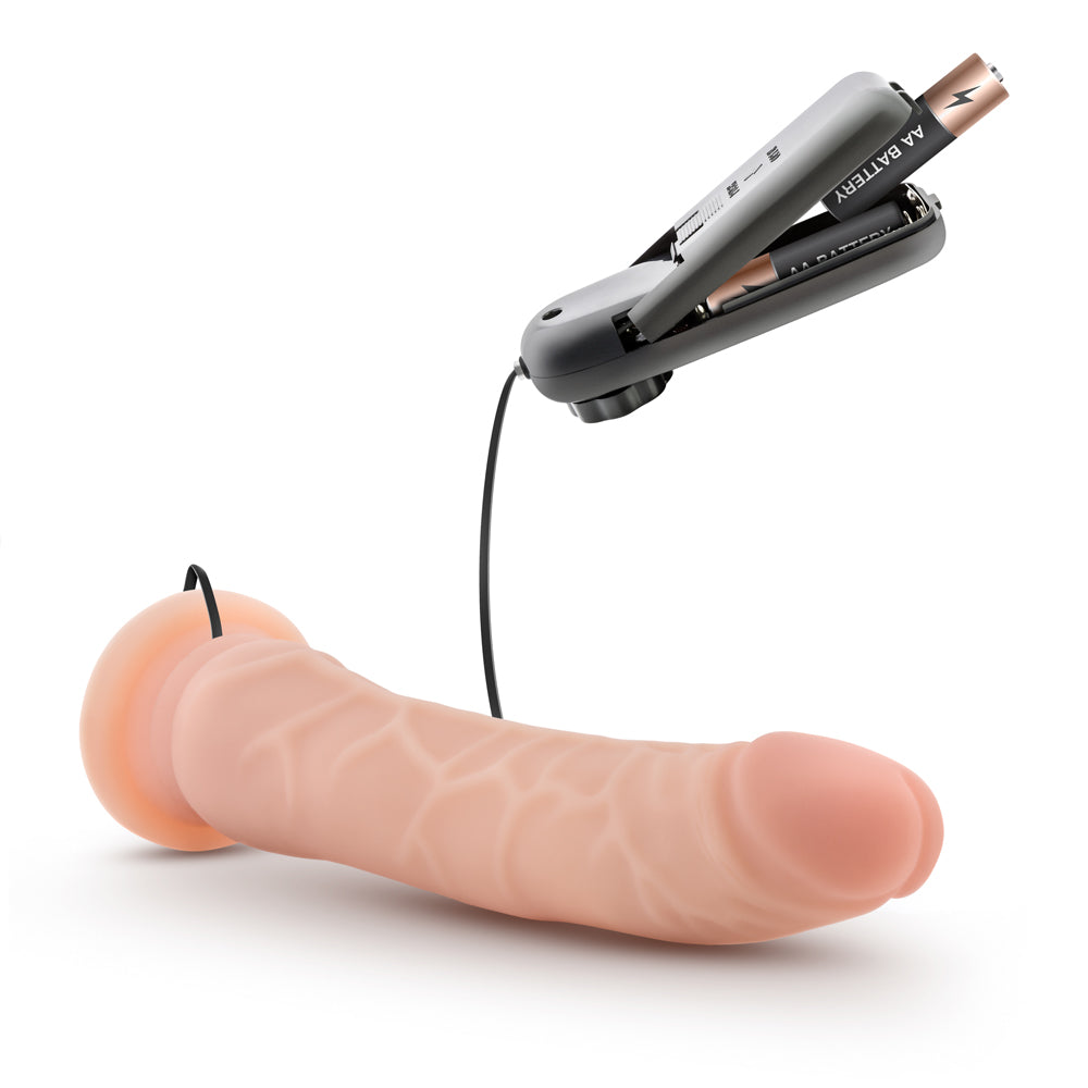 BLUSH - DR. SKIN 8.5 IN. VIBRATING REALISTIC COCK WITH SUCTION CUP BEIGE