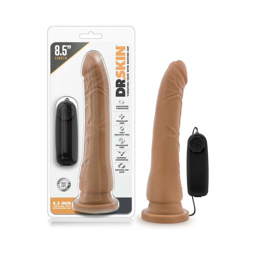 DR. SKIN REMOTE-CONTROLLED REALISTIC 8.5 IN. VIBRATING DILDO TAN