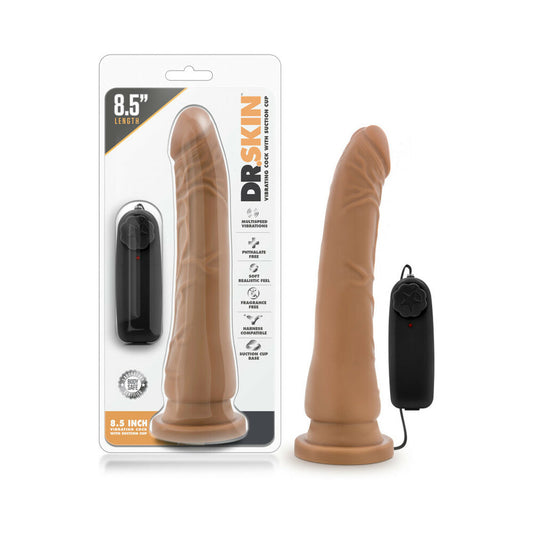 DR. SKIN REMOTE-CONTROLLED REALISTIC 8.5 IN. VIBRATING DILDO TAN