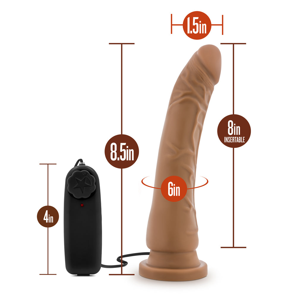 BLUSH - DR. SKIN 8.5 IN. VIBRATING REALISTIC COCK WITH SUCTION CUP BEIGE