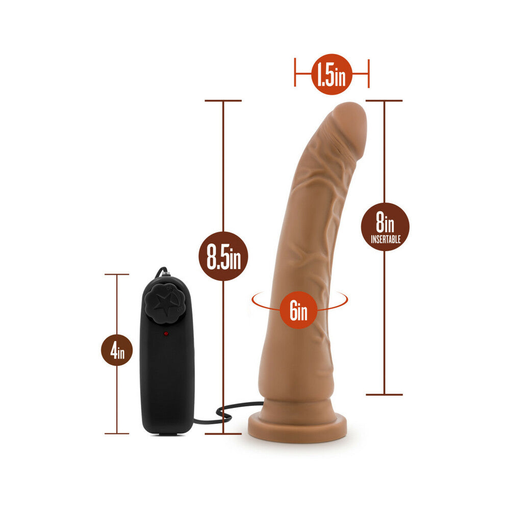 DR. SKIN REMOTE-CONTROLLED REALISTIC 8.5 IN. VIBRATING DILDO TAN