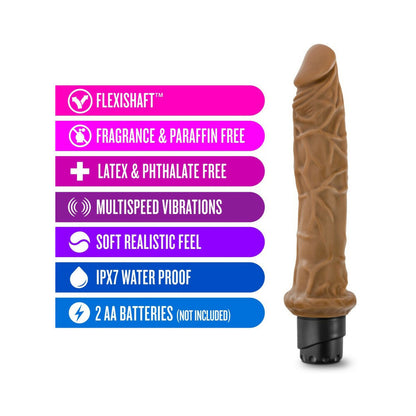 DR. SKIN VIBE 8 REALISTIC 9.75 IN. VIBRATING DILDO TAN